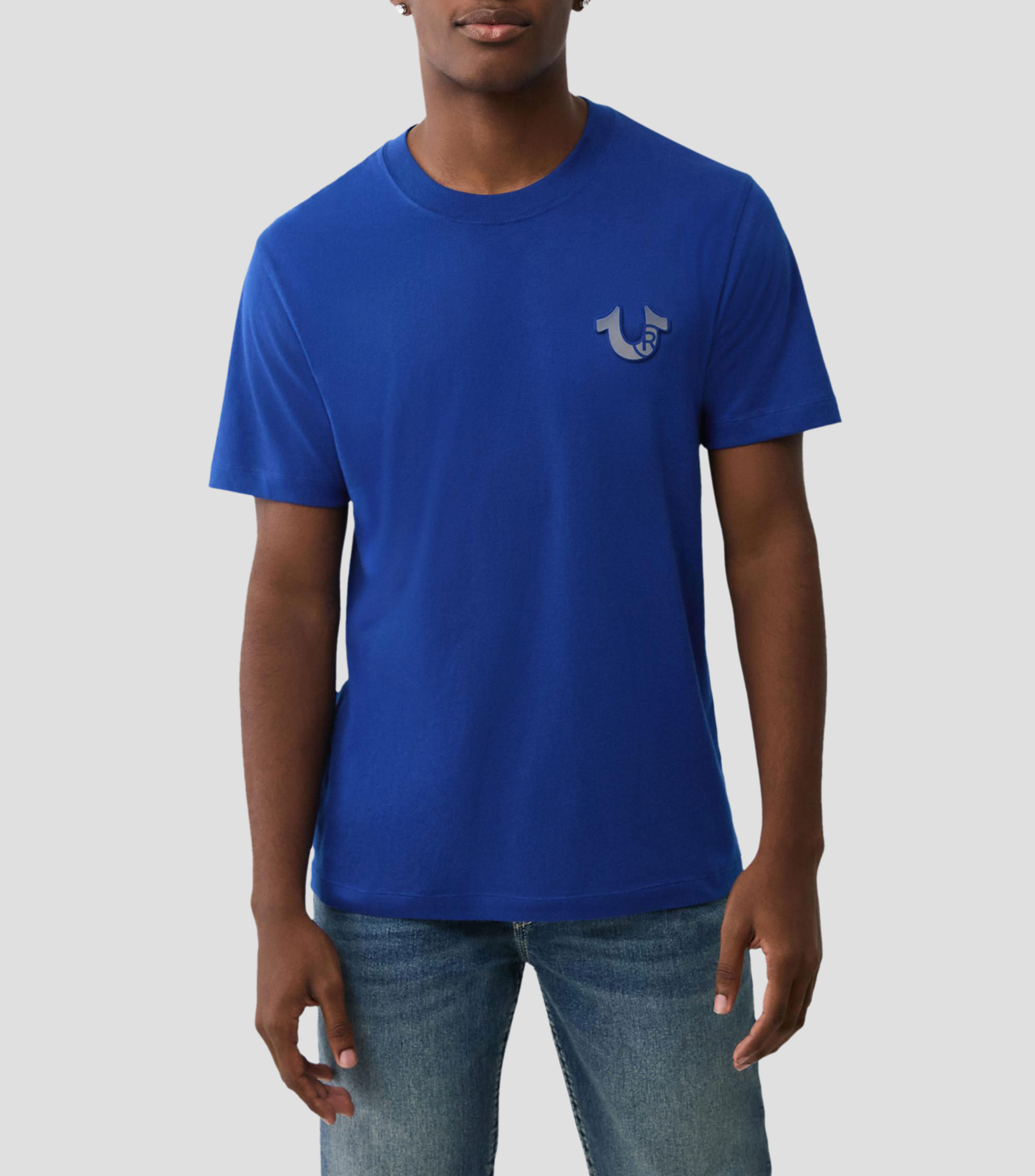 Playera de cuello redondo con manga corta estampada Hombre